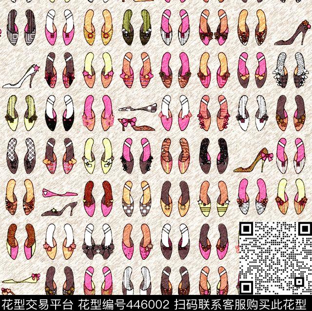 高跟鞋文艺范儿文艺青年数码印花华亿平台下载（图片编号: 446002） - 瓦栏（Walan）