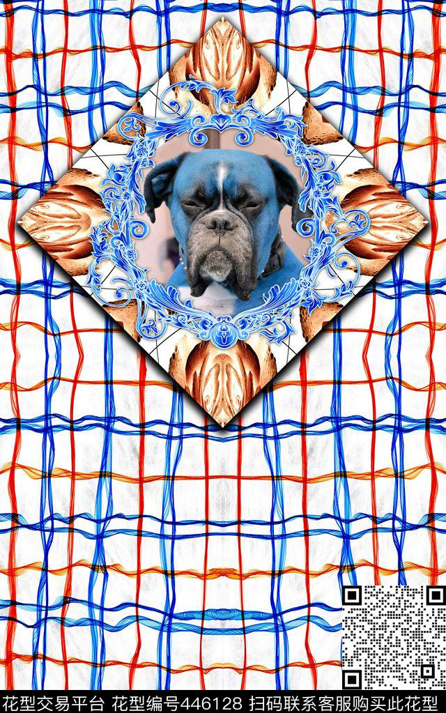 格子趣味男装数码印花华亿平台下载（图片编号: 446128） - 瓦栏（Walan）