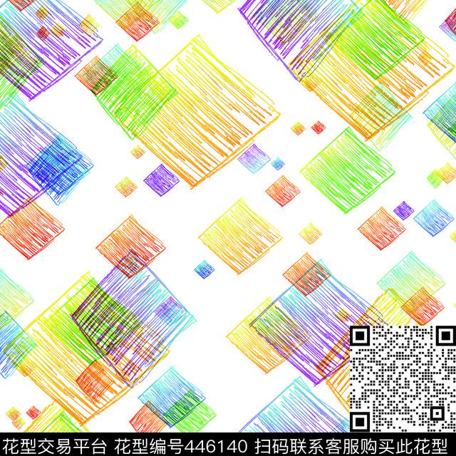 抽象几何线条传统印花华亿平台下载（图片编号: 446140） - 瓦栏（Walan）