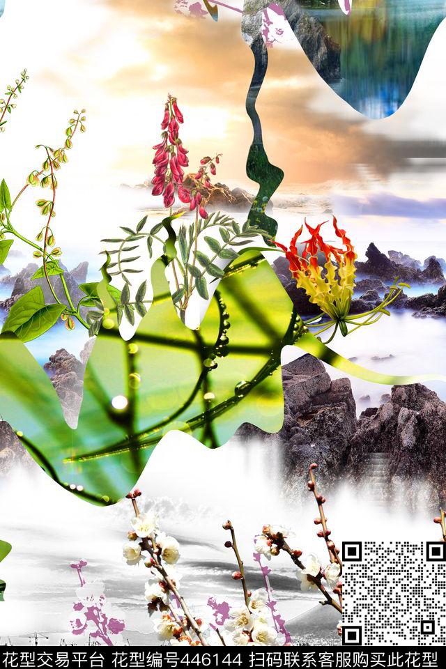 定位花卉风景数码印花华亿平台下载（图片编号: 446144） - 瓦栏（Walan）