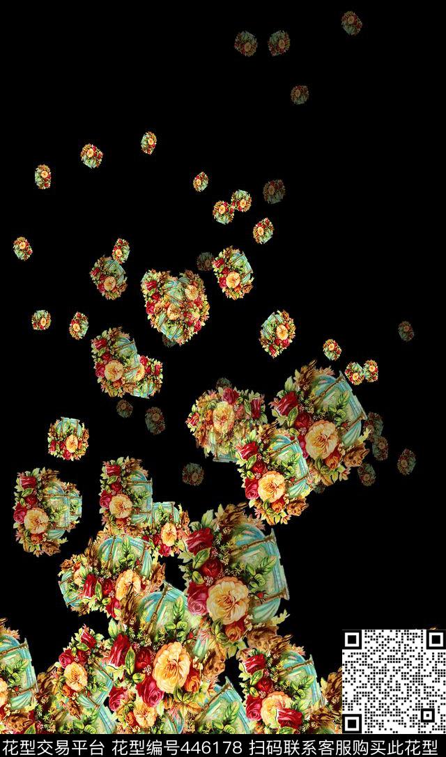 定位花复古花卉数码印花华亿平台下载（图片编号: 446178） - 瓦栏（Walan）