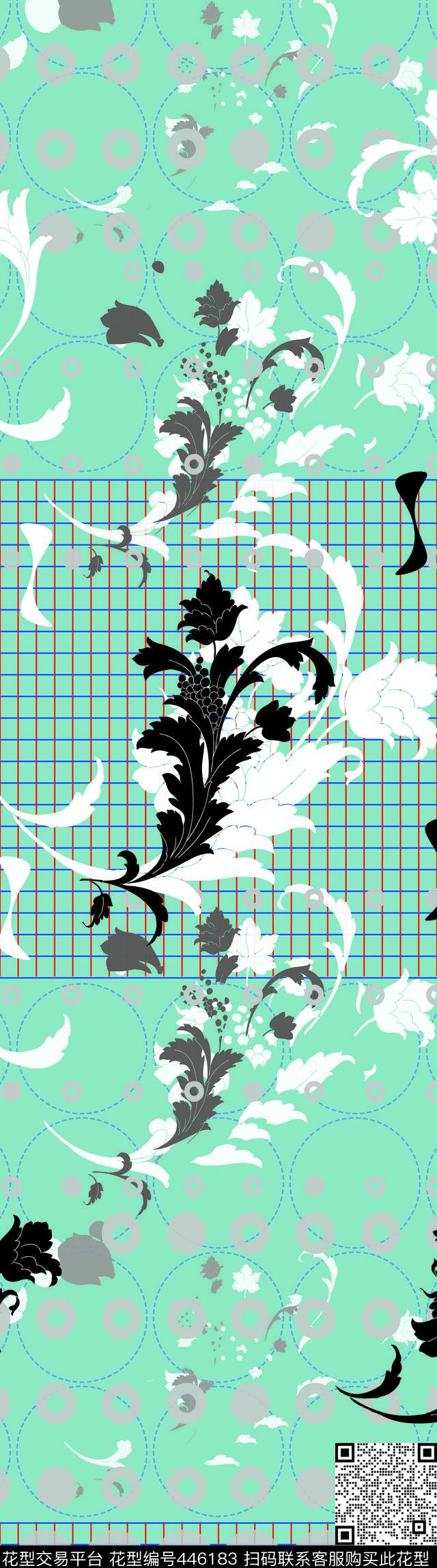 羽毛黑白花卉传统印花华亿平台下载（图片编号: 446183） - 瓦栏（Walan）