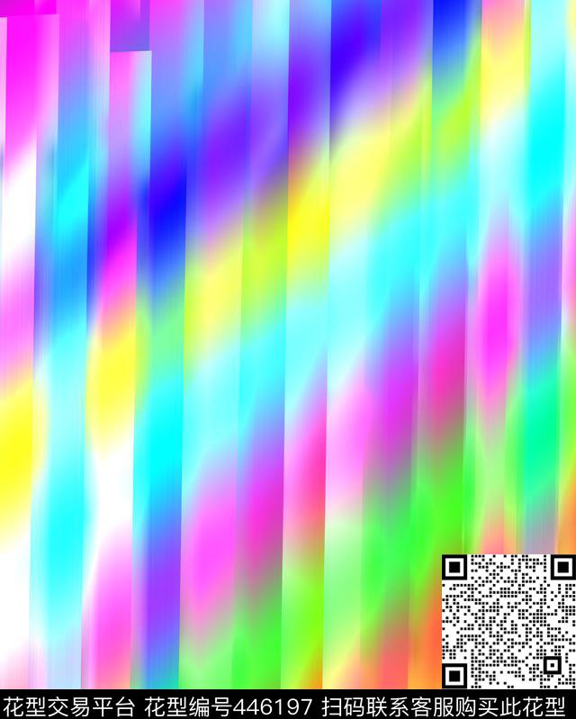 清新多彩色条数码印花华亿平台下载（图片编号: 446197） - 瓦栏（Walan）