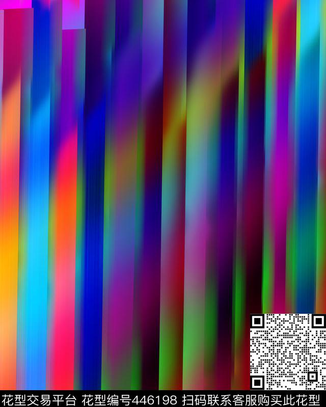 清新多彩色条数码印花华亿平台下载（图片编号: 446198） - 瓦栏（Walan）