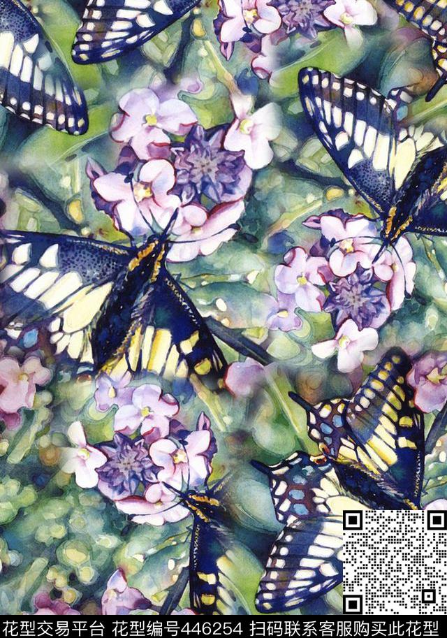 动物花昆虫数码印花华亿平台下载（图片编号: 446254） - 瓦栏（Walan）
