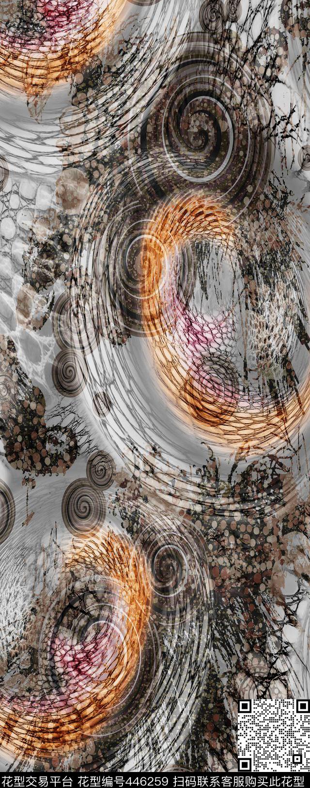 波西米亚抽象肌理鳞片数码印花华亿平台下载（图片编号: 446259） - 瓦栏（Walan）
