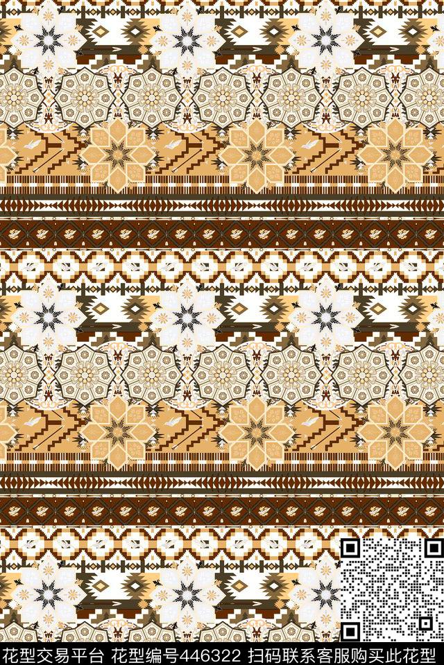 波西米亚异域几何纹样时尚潮流传统印花华亿平台下载（图片编号: 446322） - 瓦栏（Walan）