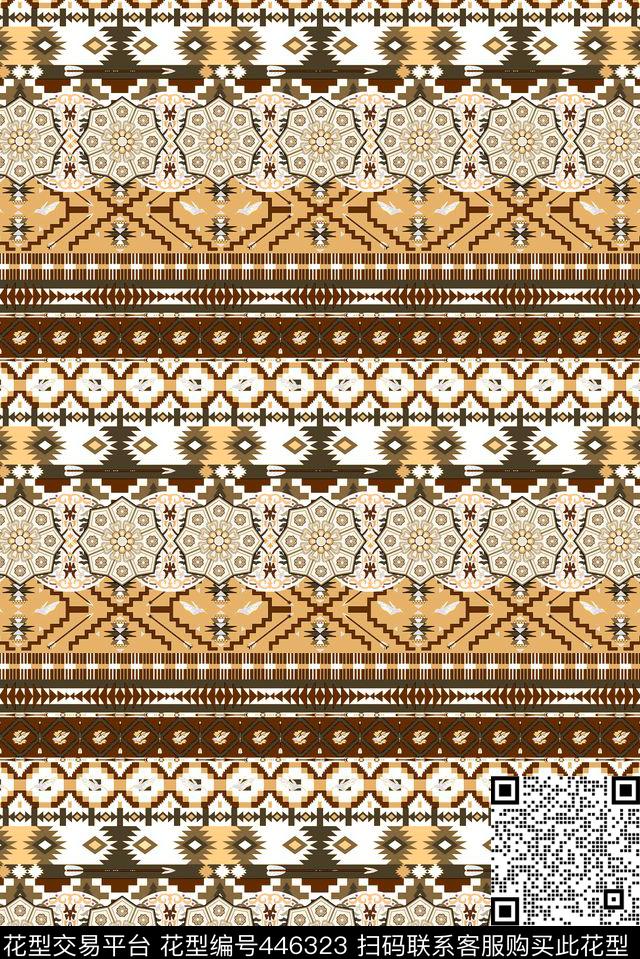 波西米亚异域几何纹样时尚潮流传统印花华亿平台下载（图片编号: 446323） - 瓦栏（Walan）
