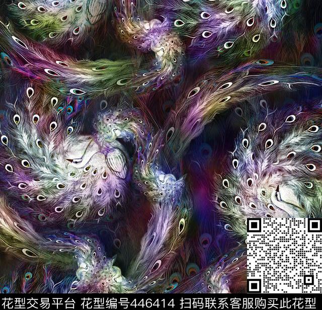 绚丽唯美动物纹数码印花华亿平台下载（图片编号: 446414） - 瓦栏（Walan）