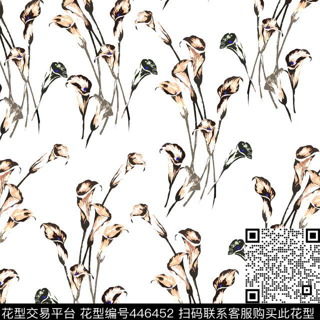 抽象复古花瓣传统印花华亿平台下载（图片编号: 446452） - 瓦栏（Walan）