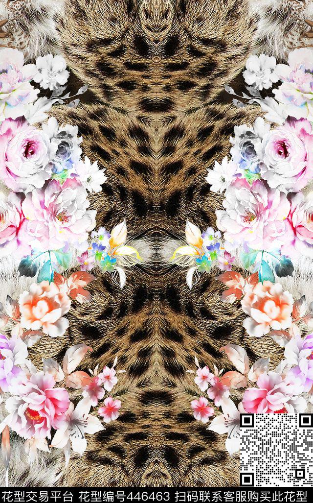 豹纹豹子豹子头数码印花华亿平台下载（图片编号: 446463） - 瓦栏（Walan）