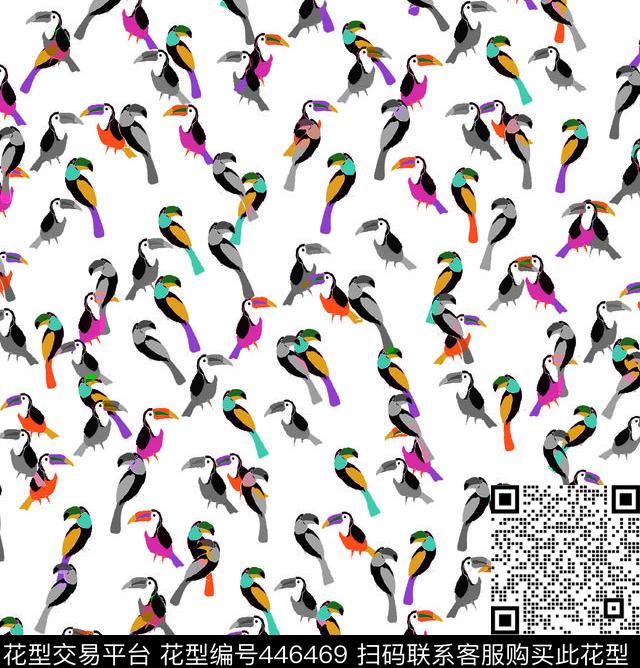 休闲鸟印花传统印花华亿平台下载（图片编号: 446469） - 瓦栏（Walan）