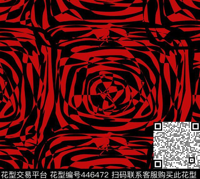 花卉几何肌理传统印花华亿平台下载（图片编号: 446472） - 瓦栏（Walan）