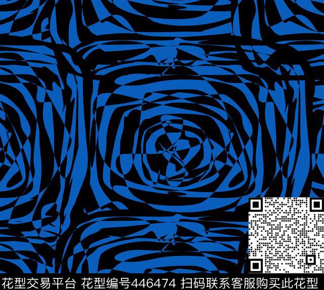 花卉几何肌理传统印花华亿平台下载（图片编号: 446474） - 瓦栏（Walan）