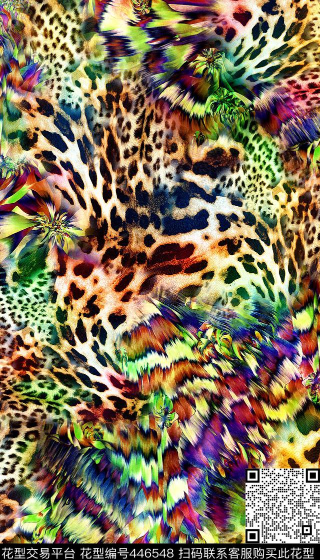 时尚豹纹动物纹数码印花华亿平台下载（图片编号: 446548） - 瓦栏（Walan）