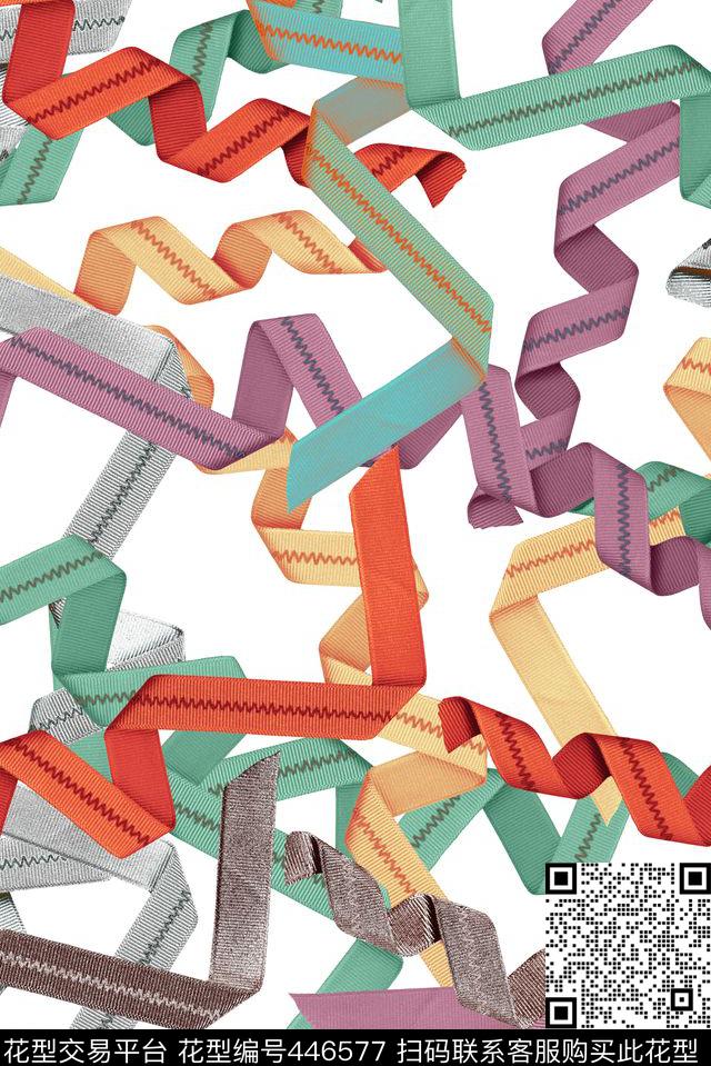 时尚简约彩色带子潮流数码印花华亿平台下载（图片编号: 446577） - 瓦栏（Walan）