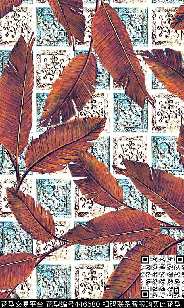 复古底纹服装数码印花华亿平台下载（图片编号: 446580） - 瓦栏（Walan）