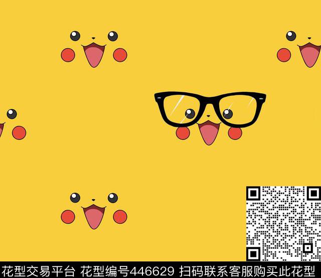 比卡丘卡通流行传统印花华亿平台下载（图片编号: 446629） - 瓦栏（Walan）