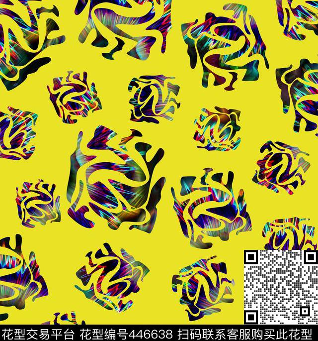 花卉几何流行时尚数码印花华亿平台下载（图片编号: 446638） - 瓦栏（Walan）