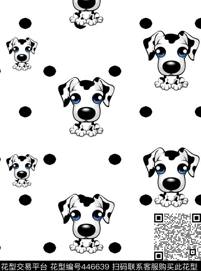 斑点狗波点动物传统印花华亿平台下载（图片编号: 446639） - 瓦栏（Walan）