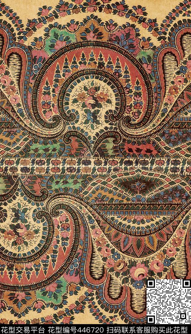 麻纹线条数码印花华亿平台下载（图片编号: 446720） - 瓦栏（Walan）