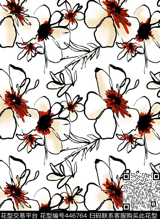 花花卉传统印花华亿平台下载（图片编号: 446764） - 瓦栏（Walan）