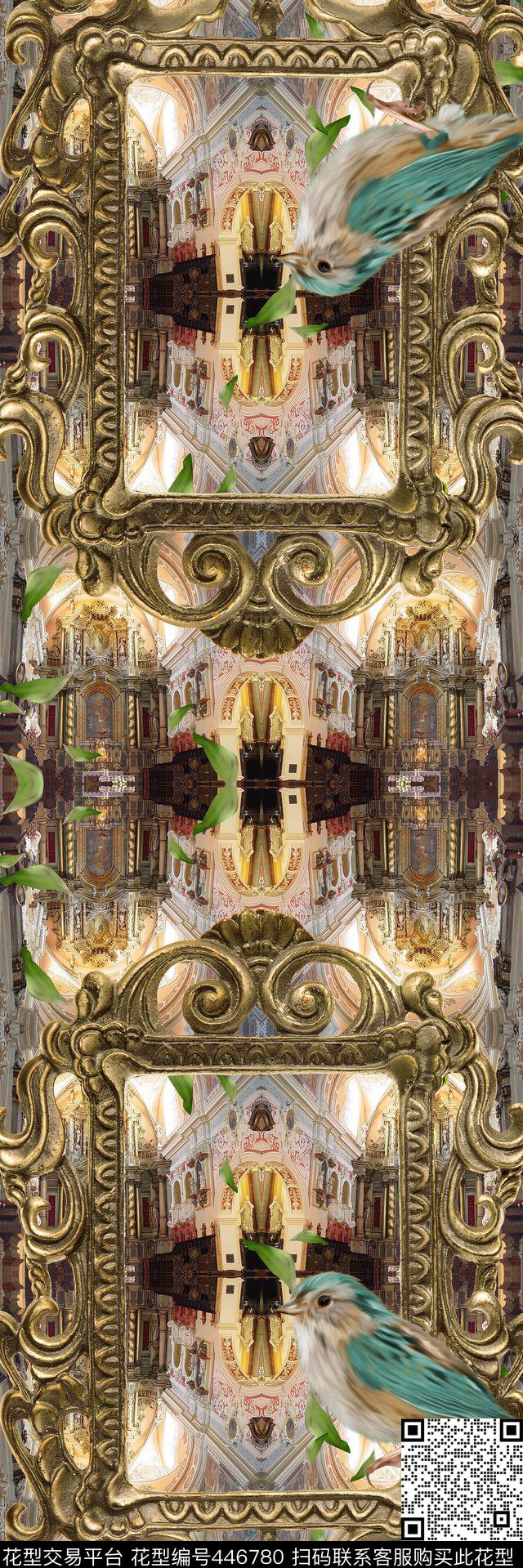 复古教堂金属相框数码印花华亿平台下载（图片编号: 446780） - 瓦栏（Walan）