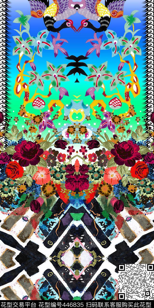 艺术民俗民族风数码印花华亿平台下载（图片编号: 446835） - 瓦栏（Walan）