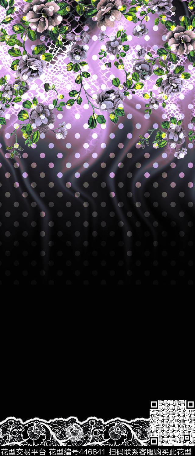 单边定位圆点数码印花华亿平台下载（图片编号: 446841） - 瓦栏（Walan）