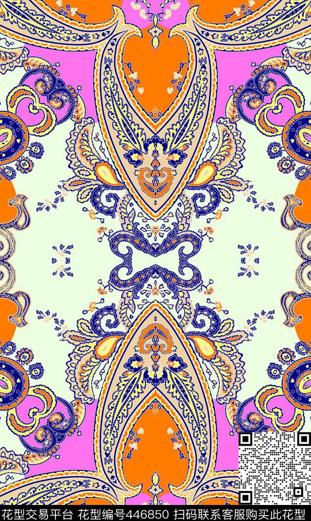 欧式花纹优雅传统印花华亿平台下载（图片编号: 446850） - 瓦栏（Walan）