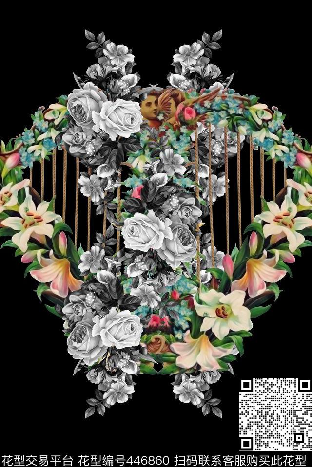 大牌欧式手风琴丘比特定位数码印花华亿平台下载（图片编号: 446860） - 瓦栏（Walan）