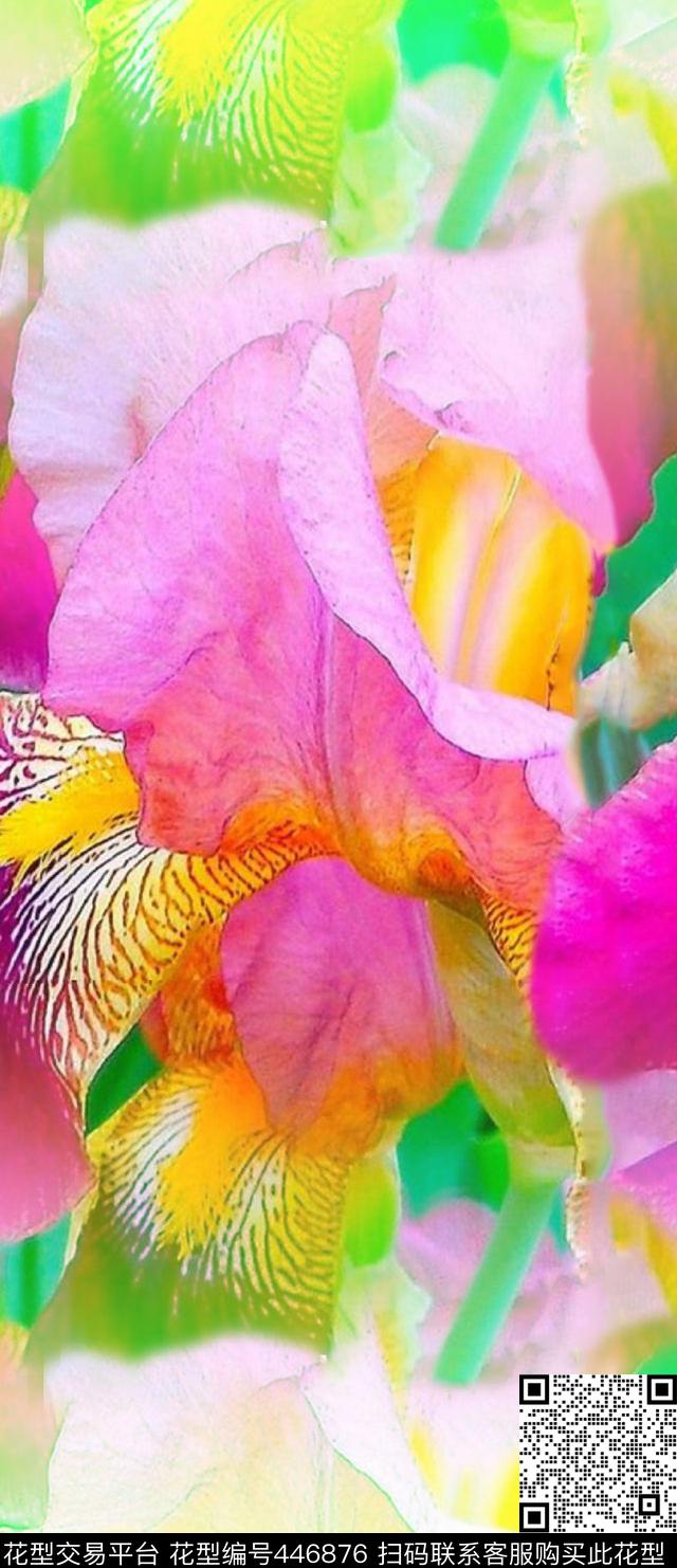 定位马来风格花卉中间定位数码印花华亿平台下载（图片编号: 446876） - 瓦栏（Walan）