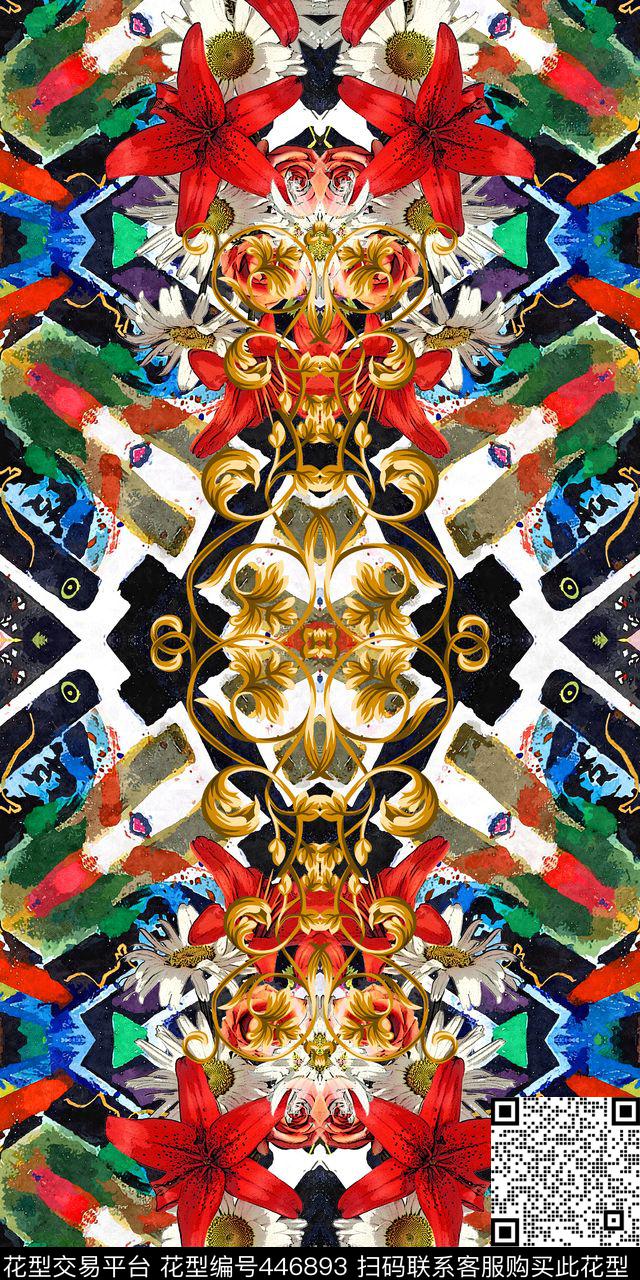 百合金属民族风数码印花华亿平台下载（图片编号: 446893） - 瓦栏（Walan）