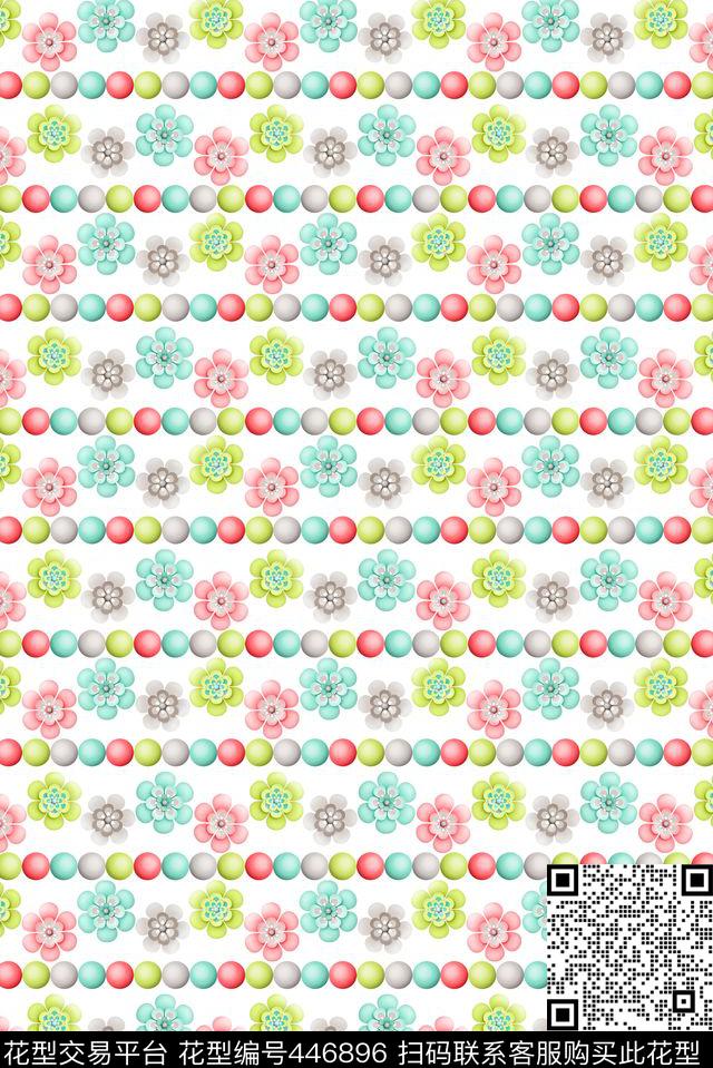 小清新卡通花卉彩色气球潮流时尚数码印花华亿平台下载（图片编号: 446896） - 瓦栏（Walan）