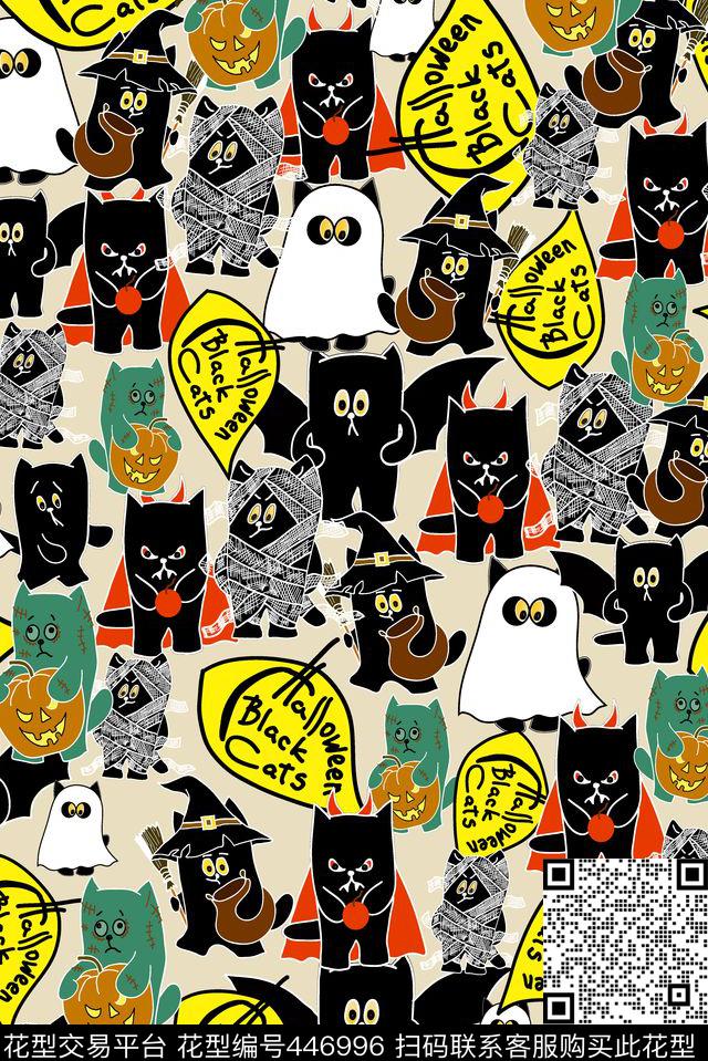 怪兽卡通可爱传统印花华亿平台下载（图片编号: 446996） - 瓦栏（Walan）