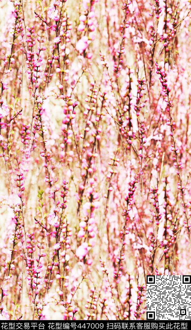 甜美清新梅花数码印花华亿平台下载（图片编号: 447009） - 瓦栏（Walan）