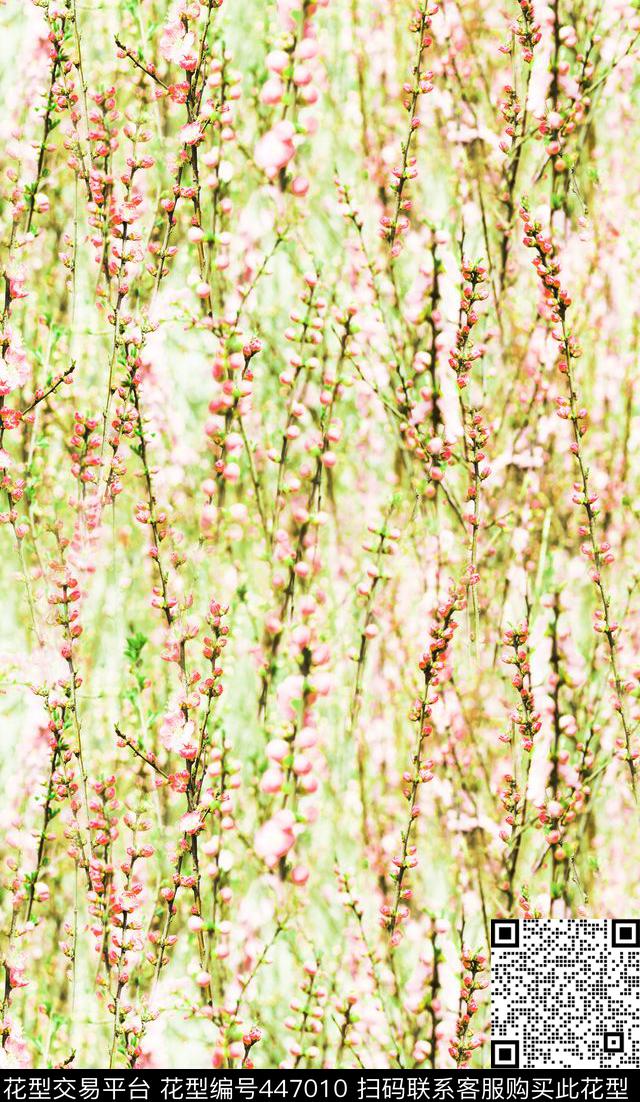 甜美清新梅花数码印花华亿平台下载（图片编号: 447010） - 瓦栏（Walan）