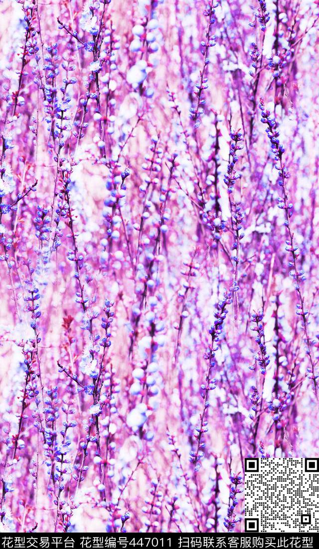 甜美清新梅花数码印花华亿平台下载（图片编号: 447011） - 瓦栏（Walan）