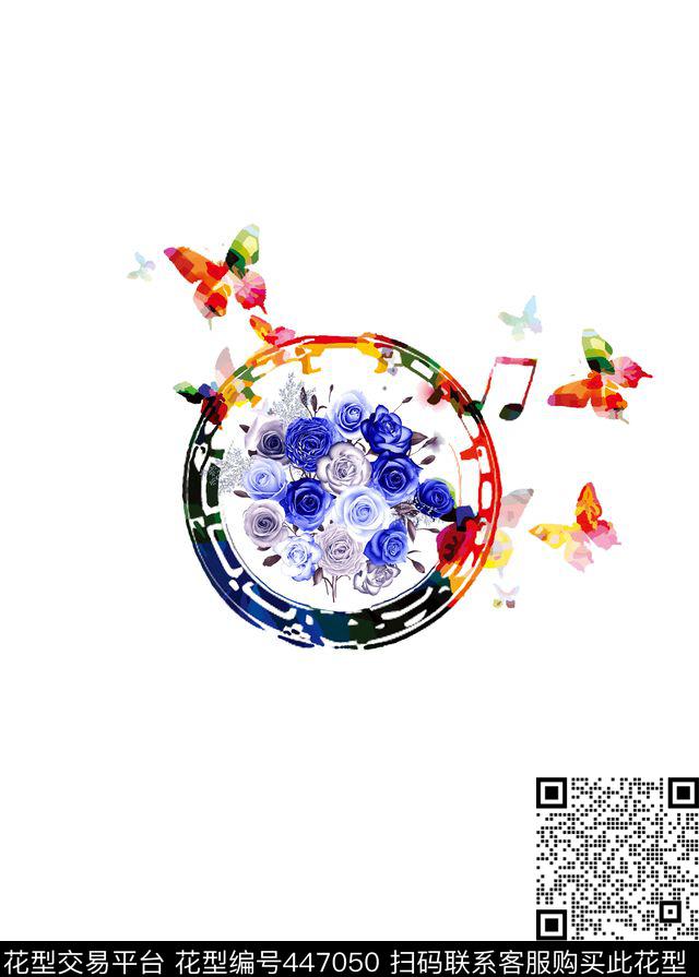 玫瑰清新色彩靓丽数码印花华亿平台下载（图片编号: 447050） - 瓦栏（Walan）