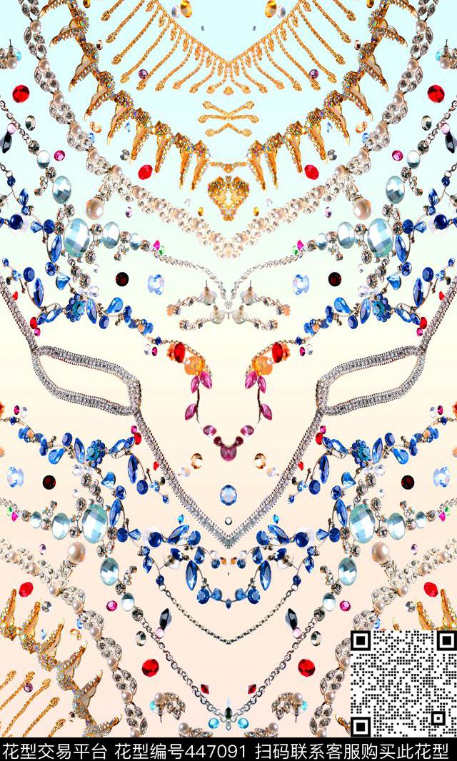 时尚珠宝项链数码印花华亿平台下载（图片编号: 447091） - 瓦栏（Walan）