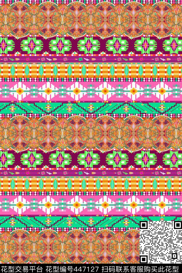 潮流复古时尚几何异域传统印花华亿平台下载（图片编号: 447127） - 瓦栏（Walan）