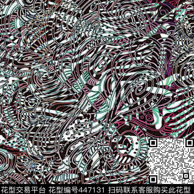 个性花卉数码印花华亿平台下载（图片编号: 447131） - 瓦栏（Walan）