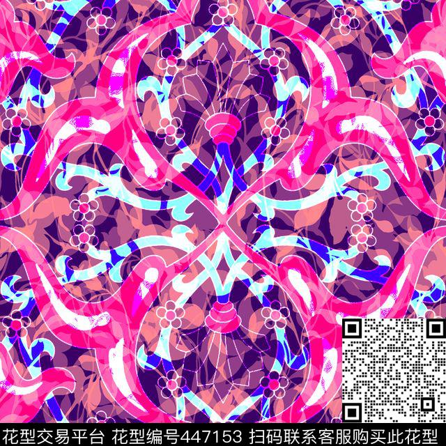 潮流时尚元素数码印花华亿平台下载（图片编号: 447153） - 瓦栏（Walan）