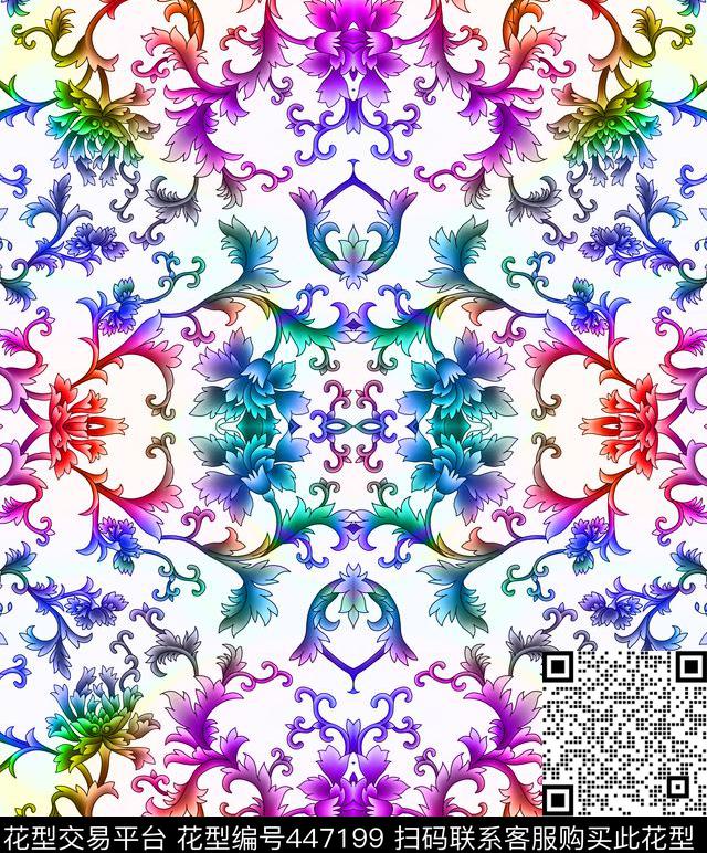 复古瓷器中国风数码印花华亿平台下载（图片编号: 447199） - 瓦栏（Walan）