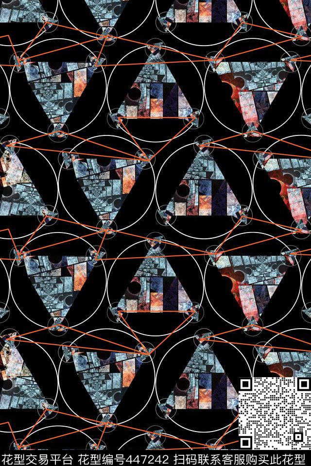 抽象晶体几何数学公式秋冬装数码印花华亿平台下载（图片编号: 447242） - 瓦栏（Walan）