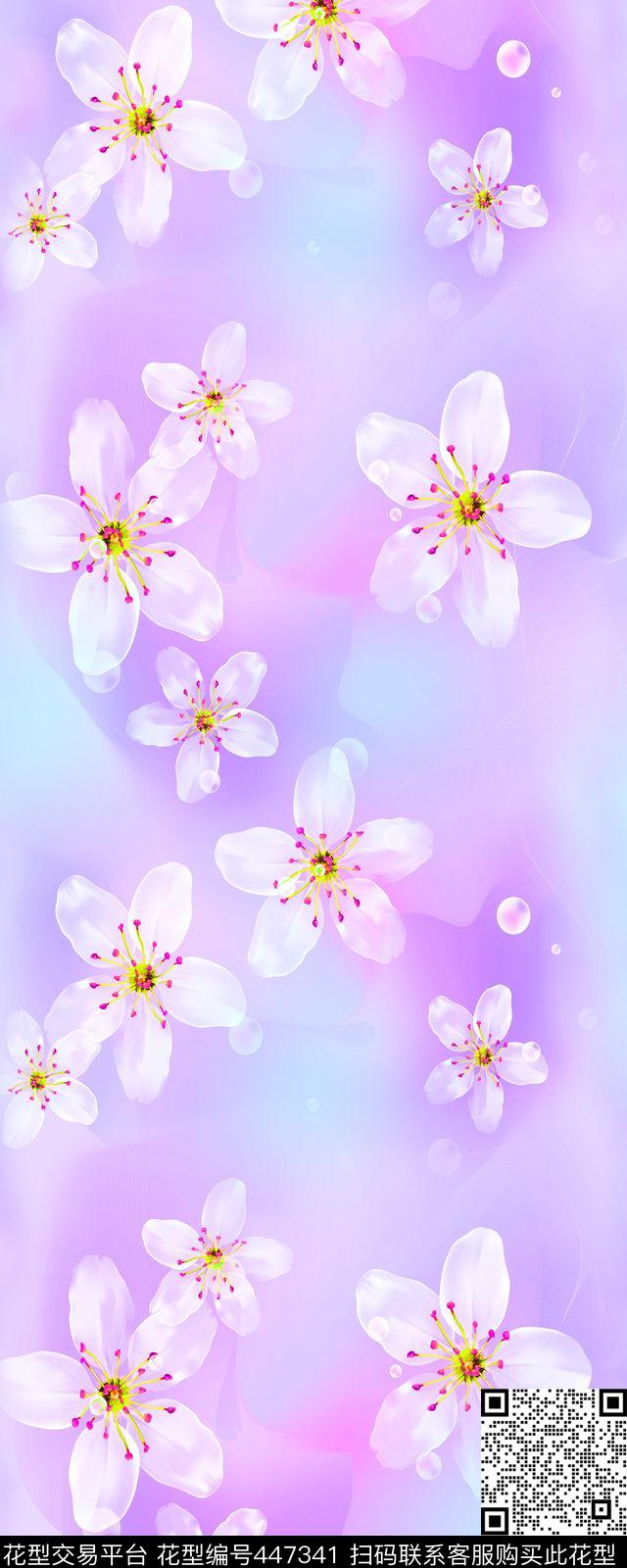 花小花围巾数码素雅数码印花华亿平台下载（图片编号: 447341） - 瓦栏（Walan）