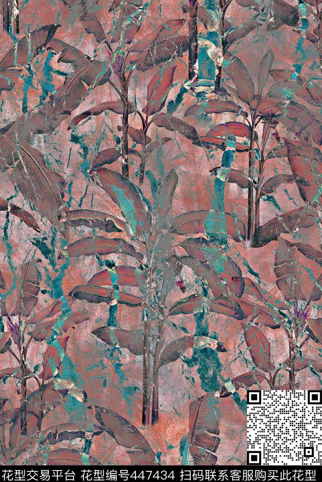 大理石纹理棕榈数码印花华亿平台下载（图片编号: 447434） - 瓦栏（Walan）