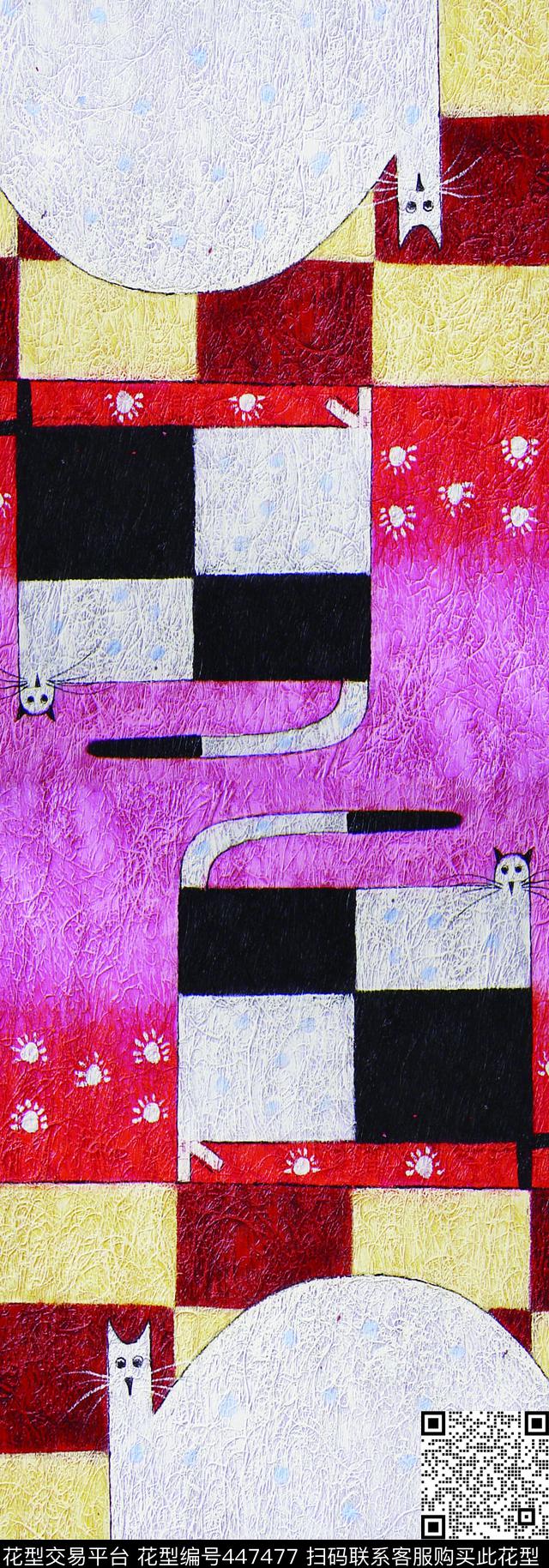 抽象服装格子数码印花华亿平台下载（图片编号: 447477） - 瓦栏（Walan）