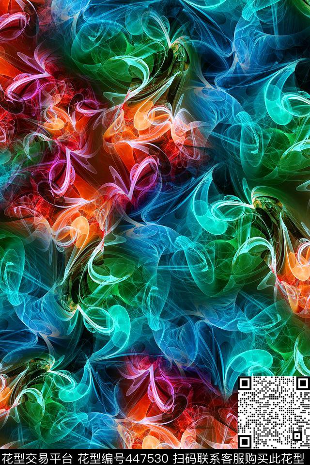 光线烟雾抽象数码印花华亿平台下载（图片编号: 447530） - 瓦栏（Walan）