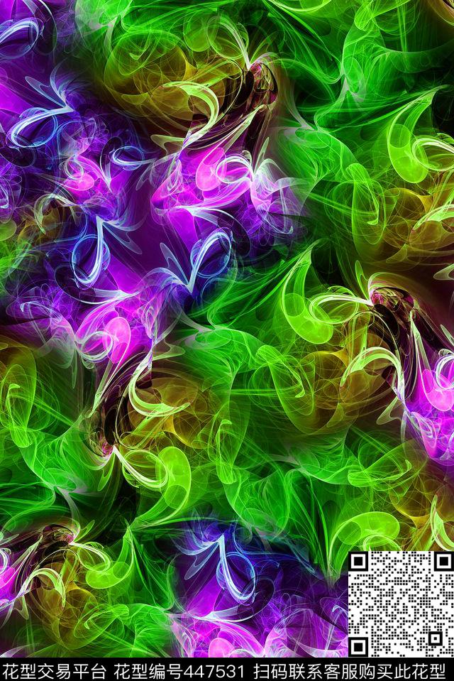 光线烟雾抽象数码印花华亿平台下载（图片编号: 447531） - 瓦栏（Walan）